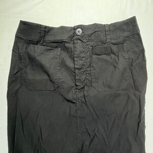 Maeve Anthropologie Black Cargo Midi Skirt Utility Pockets Button Waist XL